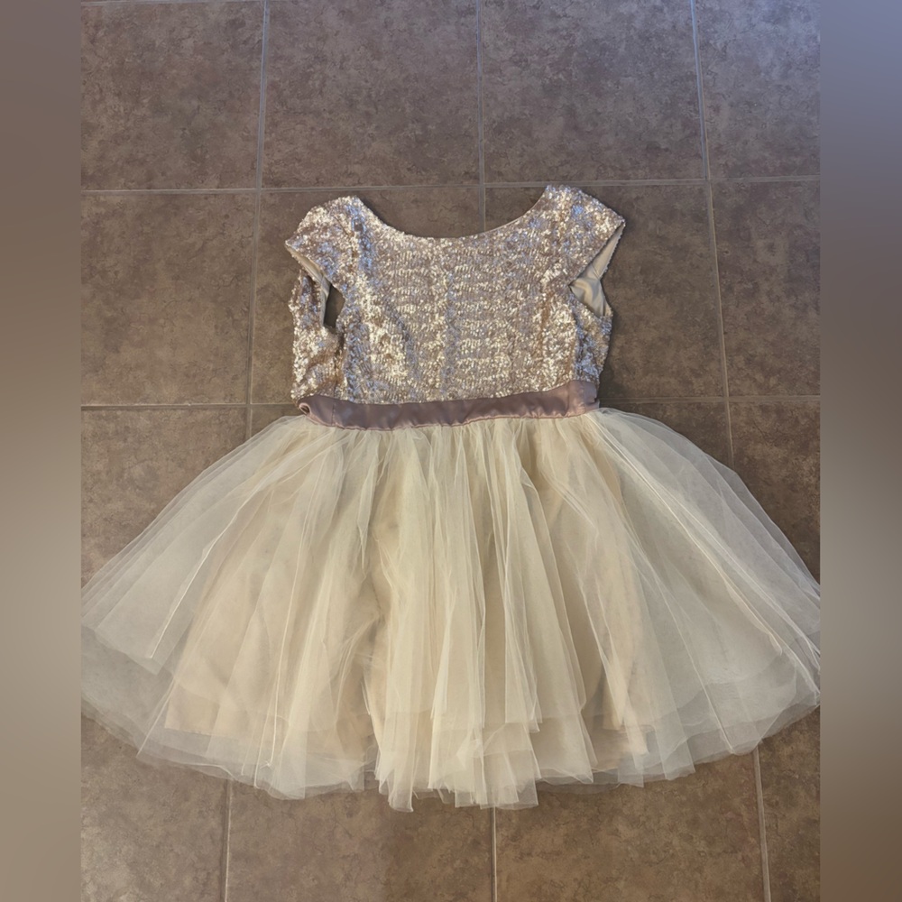 Sparkling Cream and Silver Juniors Dress